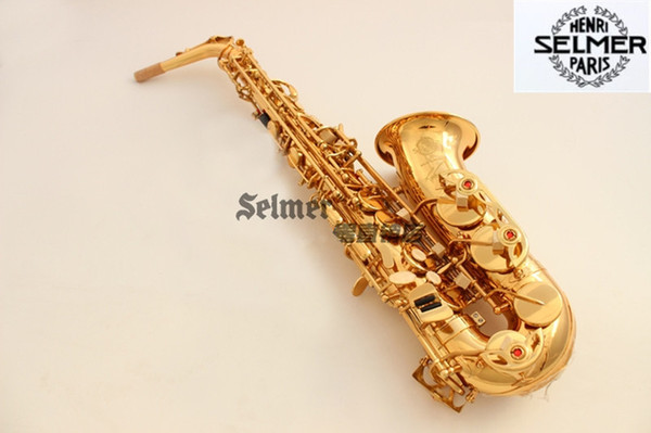 2018 new high quality SELMER France Henri selmer saxophone alto profissional Reference 54 electrophoresis gold Free shipment