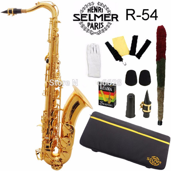 2018 Hot selling High quality Selmer tenor saxophone R54 professional BB gold Gift way shipment Golden Sax