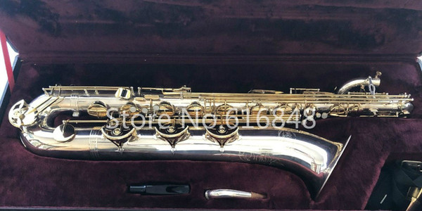 Jupiter JBS-893 Baritone Saxophone E Flat Brand Brass Silver Plated Body Gold Lacquer Keys High Quality Instruments With Canvas Case