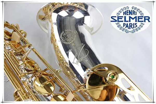 SELMER STS-R54 Bb Tenor Saxophone High Quality Brass Silver Plated Tube Gold Lacquer Key B Flat Sax Musical Instrument With Case