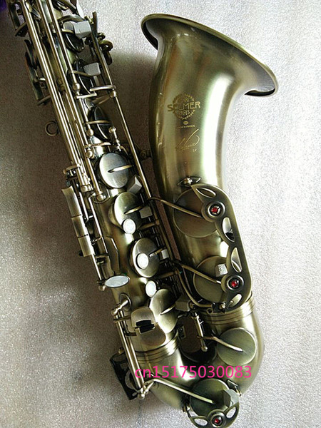 Professional Saxophone Tenor High quality Selmea 54 Bb Flat Antique copper Sax Saxofone Simulation Inscription & parts mouthpiece Tenor Sax