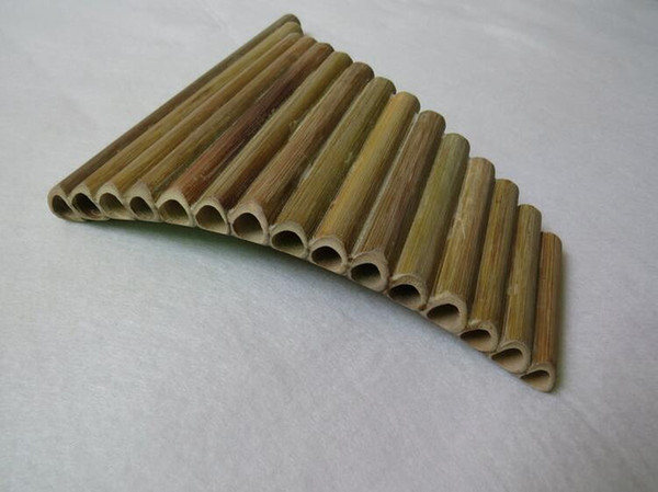 Hot Selling 15 Pipes ABS Plastic Romania UU Panpipes G Key Panflute Musical Instrumentsr Golden color Pan flute with Base