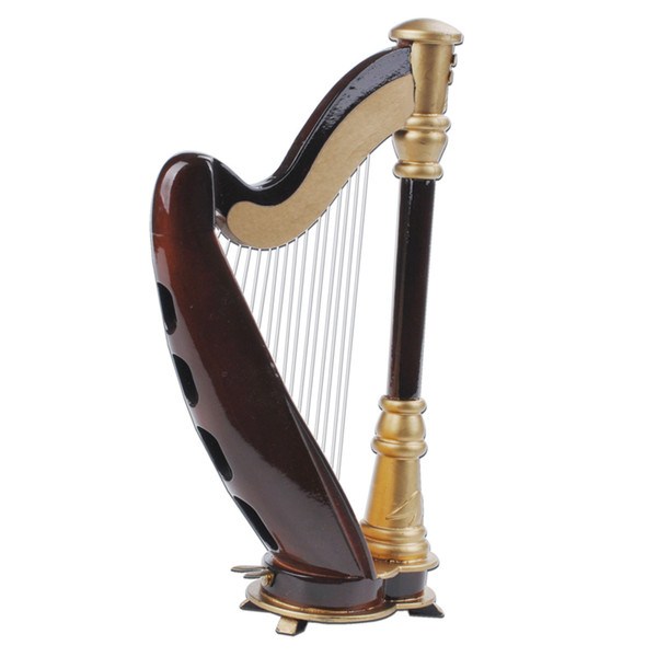 Free Shipping Wooden Mini Instruments Model Harp Mini Harp Model