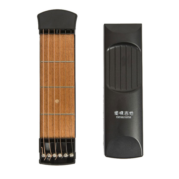 4 Frets Portable Pocket Acoustic Guitar Practice Tool Guitar Parts Gadget Chord Trainer 6 String 4 Fret Model for Beginner