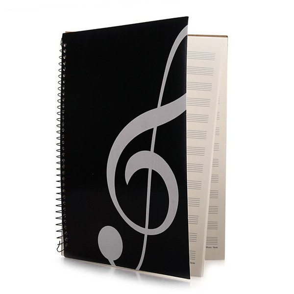 Blank sheet essay manuscript, music book, musician music student manuscript, piano-keyboard-music-notebook black 50 pages 26 x 19 cm