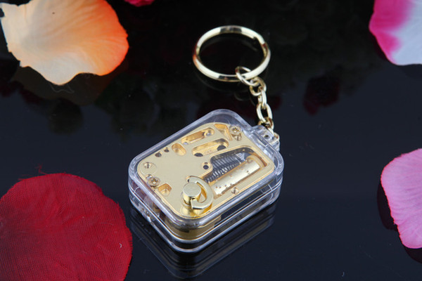 Free shipping Mini Gilded Keychain pendant Music Box Creative Gifts birthday present Castle in the Sky