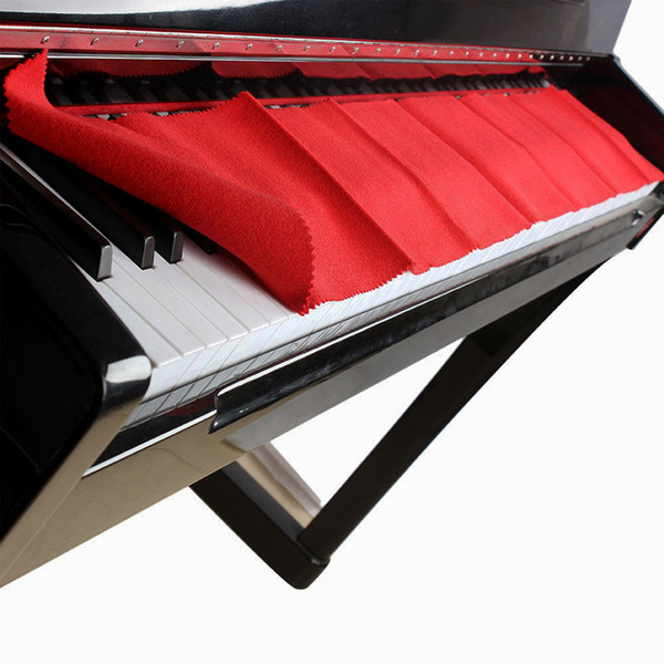 High Quality Soft Wool Piano 88 Keyboards Protective Dirt-proof Cover Durable Pure Colour Red Piano Dust Cover