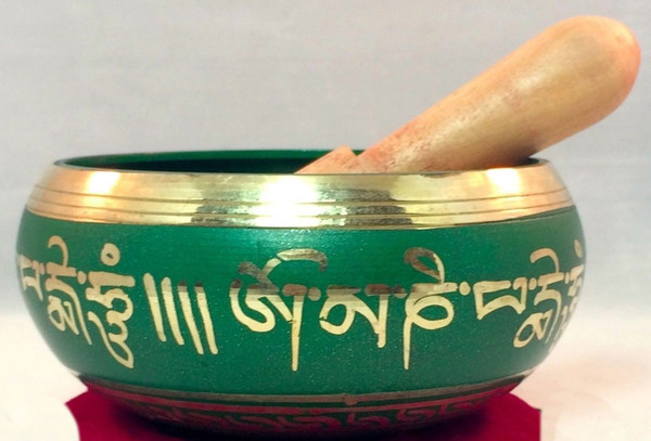 Wholesale cheap Relaxing Yoga Green Tara Singing bowl Great sound