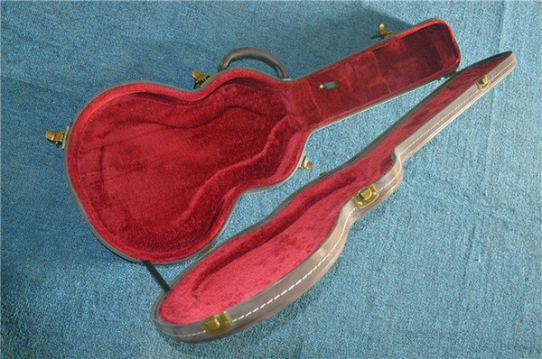 Direct from China's best-selling electric guitar HARDCASE guitar, black leather red lining, brass buckle