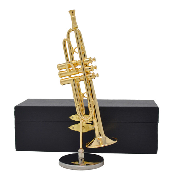 Free Shipping Fashion Gold Plated Trumpet Mini Instruments Best Gifts Best Home Decoration Gifts