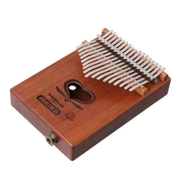 17 Keys C Tone Kalimba MBIRA Thumb Piano Build-in Pickup w/ End Pin Jack