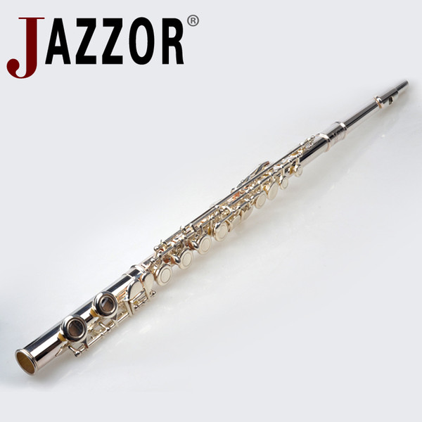 JAZZOR Flute JBFL-6248S C FLAT 16 closed hole white-copper Silver plated flute wind instrument Flute JAZZOR JYFL-E100S Professional Silver P