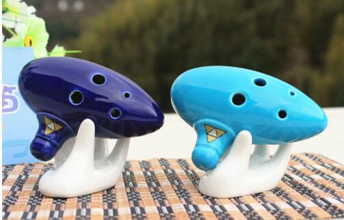 Blue 6 Holes Ocarina Musical Instrument Ceramic Alto C Ocarina Flute Hot Sale Worldwide Free Shipping