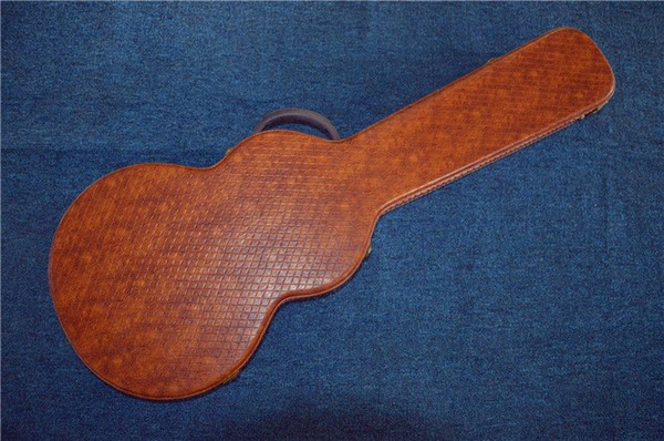 Direct from China's best-selling electric guitar HARDCASE guitar, brown leather large red lining