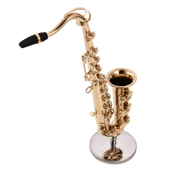 Free Shipping Fashion Gold Plated Mini Instruments Mini Saxophone Best Gifts Best Home Decoration