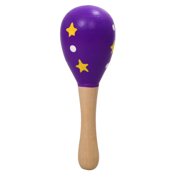 2 PCS of (Children's musical instrument wooden Maracas toys Color Random)