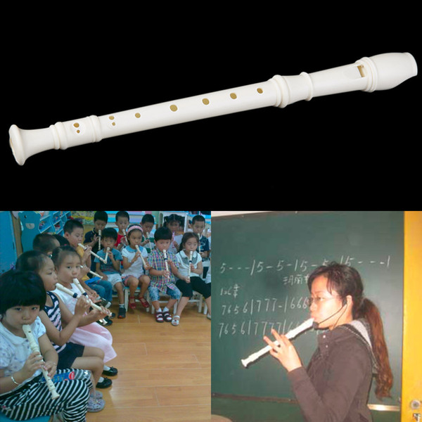 White Plastics Instrument 6/9 Holes Randomly Ship Musical Soprano Recorder Flute Long New Hot!