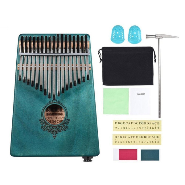 Pop2019 17 Key Kalimba African Solid Mahogany Thumb Finger Sanza Solid Wood Kalimba Mbira Thumb With Electric Box Creative gifts