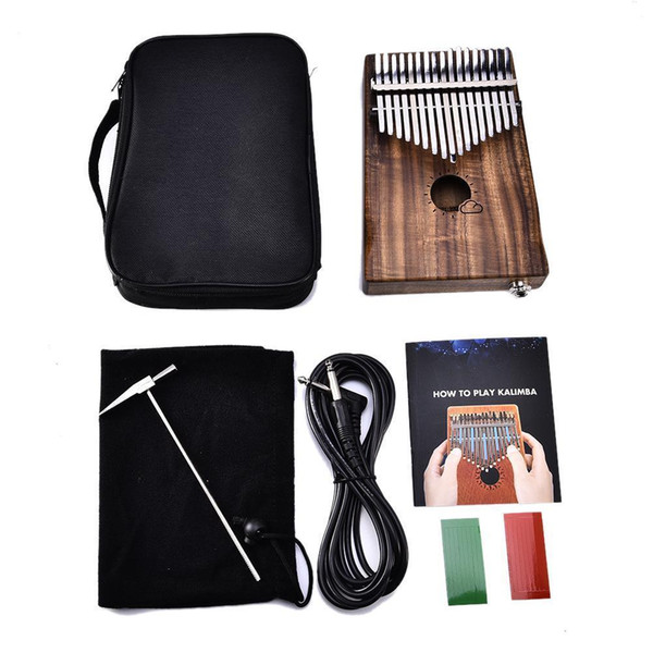 Pop2019 17 Keys Kalimba Solid Koa Thumb Link Speaker Electric Pickup With Bag Cable Calimba Mbira Keyboard Instrument Creative gifts