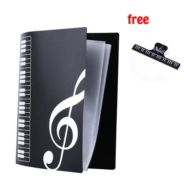 Music Sheet File Paper Documents Storage Folder Holder Plastic A4 Size 40 Pockets -Black