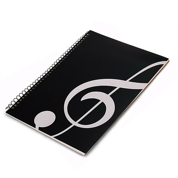 Black Blank Sheet Music Composition Manuscript Staff Paper Music Notebook 50 Pages -High Note