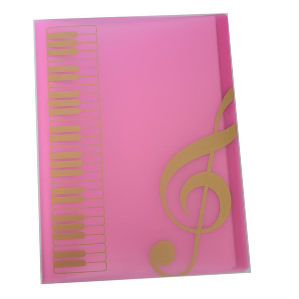 Hot Selling Pockets Music Sheet File Folder Music Sheet Holder Plastic A4 Size 40 Pockets - Pink