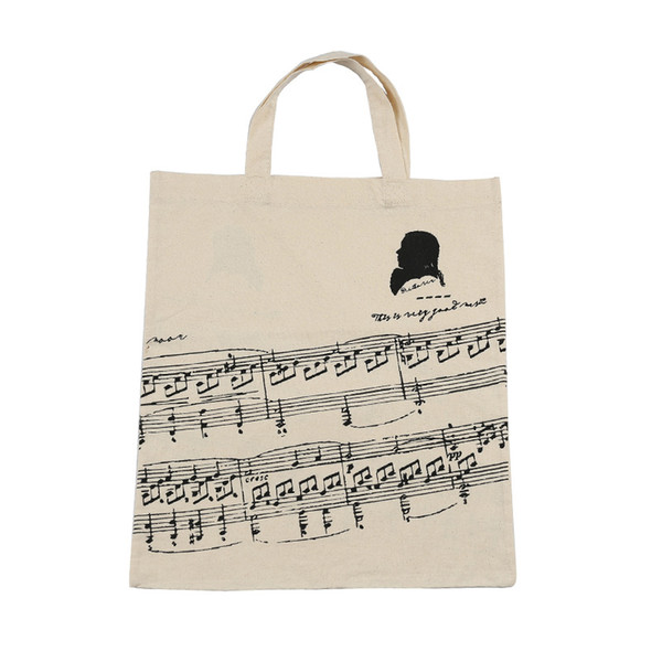 100% Pure Cotton Handbag Hot Selling Shopping bags With Cute Music Sheet