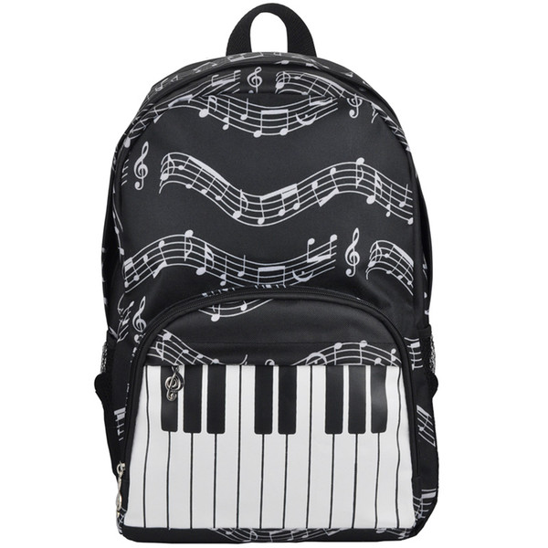 New Piano Keyboard Pattern Packpack For School Relaxation Travel Stylish Double Shoulder Bags Racksacks