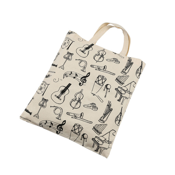 Best Selling 100% Cotton Handbag Tote Bag Shopping bags With Cute Cartoon Instruments