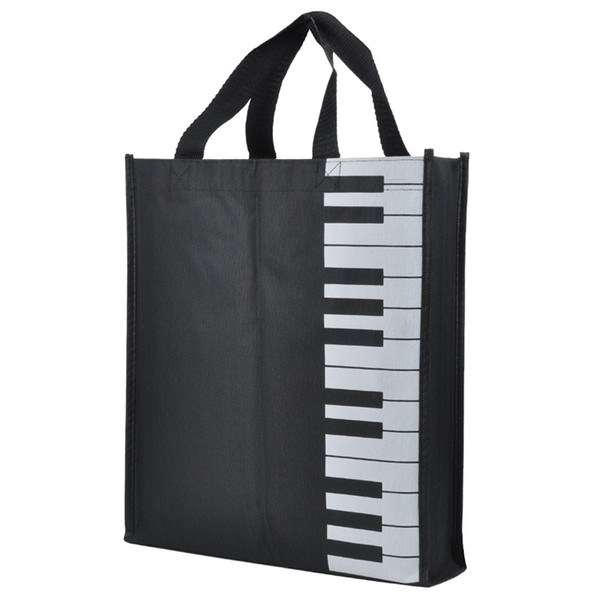 Keyboard Pattern Water-proof Oxford Cloth Handbag Shopper Grocery Bags Music Students Reusable Tote Carry Books Bags