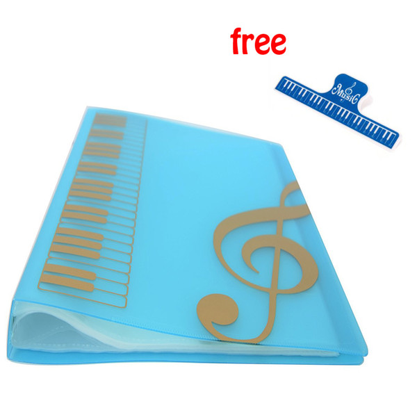 Best Selling Blue Pockets Music Sheet File Folder Music Holder Plastic A4 Size 40 Pockets - Blue