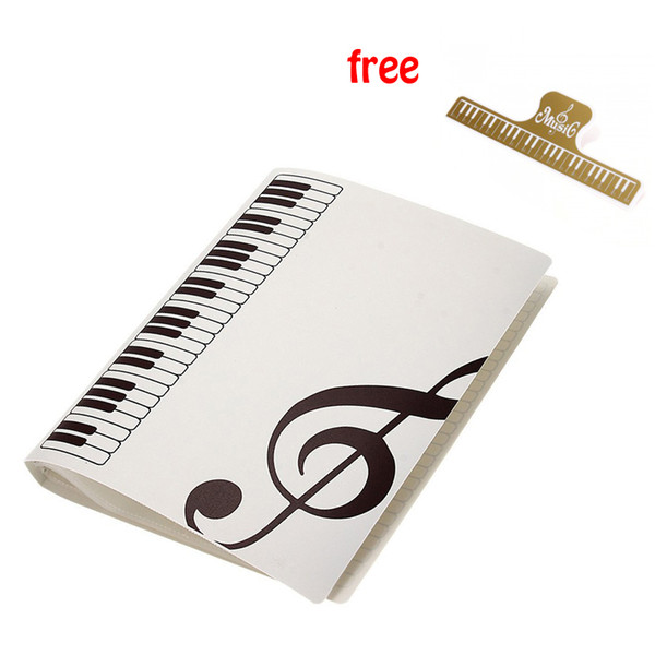 Best Selling Pockets Music Sheet File Folder Music Sheet Holder Plastic A4 Size 40 Pockets - White