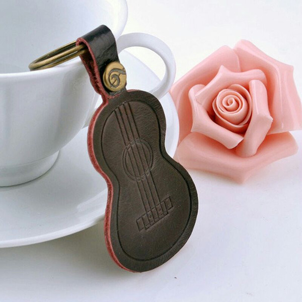 Cool Leather Keychain Musical Instrument Shaped Keychain Variety of Instruments