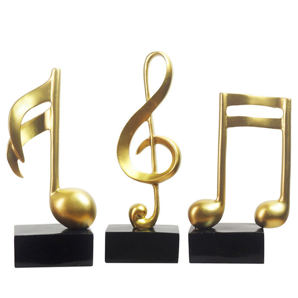 Fashion Resin Musical Notes Ornament Figure Clef Statue For Home Office Living Room Decoration