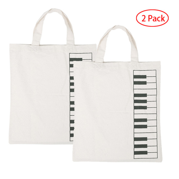 Keyboard Pattern Cotton Handbag Cotton Bag Women Shopper Grocery Bags Music Reusable Tote Bags