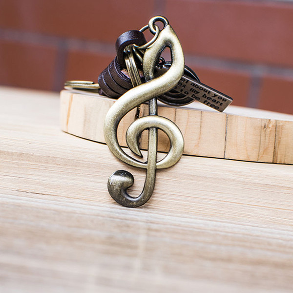 Musical Note Key Chain Bronze Music Symbol G-Clef Key Ring Keychain Trinket Gifts