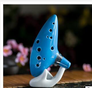 Classical Musical Instrument Ceramic Ocarina 12 Hole Kiln-fired Ceramic Alto C Legend of Zelda Ocarina Flute with bag