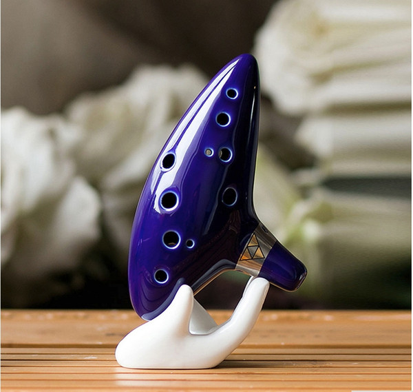 12 Hole New Ocarina Ceramic Alto C Legend of Zelda Ocarina Flute Blue Instrument free shipping