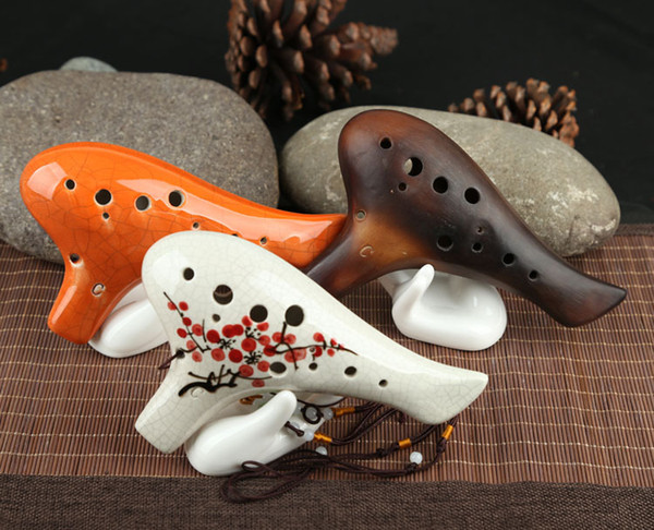 12 Hole Music Ocarina Ceramic Alto C Flute Gift Legend of Zelda Ice Drack Design