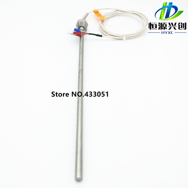 Free shipping,Pt100 ohm Probe Sensor L 300mm long type PT NPT 1/2'' Thread with Lead Wire