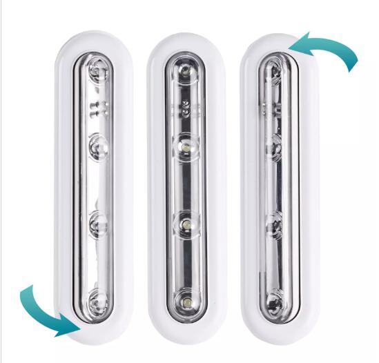 Diode White LED Touch Operated Battery Stick On Wall Under Cabinet Cupboard Light Active lamps Components