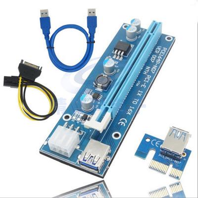 DHL PCI-E Riser for Bitcoin 6 PIN 16x to 1x Powered Riser Adapter Card 6-Pin PCI-E to SATA Power Cable GPU Riser Adapter