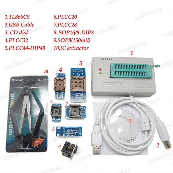 V6.6 100% Original New MiniPro TL866CS Programmer +7 Adapters Socket High Speed USB EPROM EEPROM FLASH High Performance for 1300