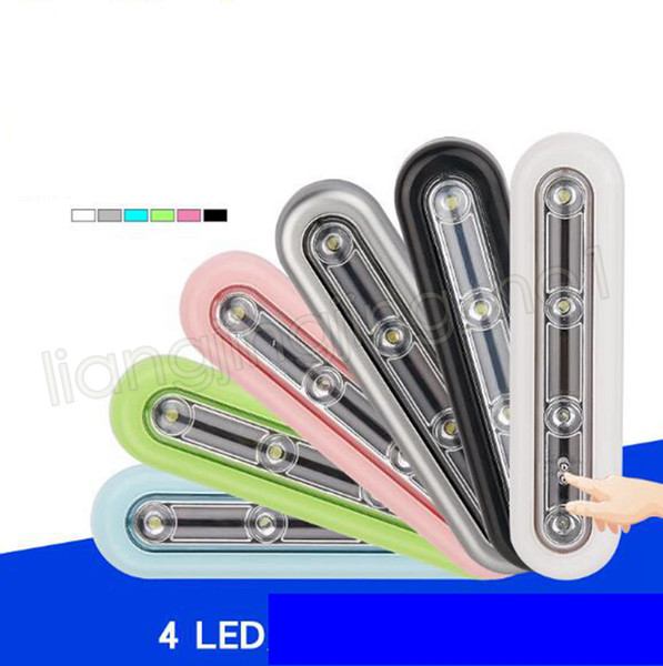 Diode White LED Touch Operated Battery Stick On Wall Under Cabinet Cupboard Light Active lamps Components GGA546