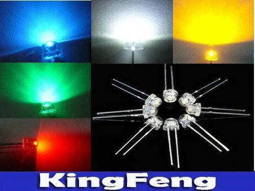 Free Shipping 5Values 5000pcs Withe/ Blue/ Green/ Yellow /Red 5mm Straw Hat Ultra Bright LED Diode kit
