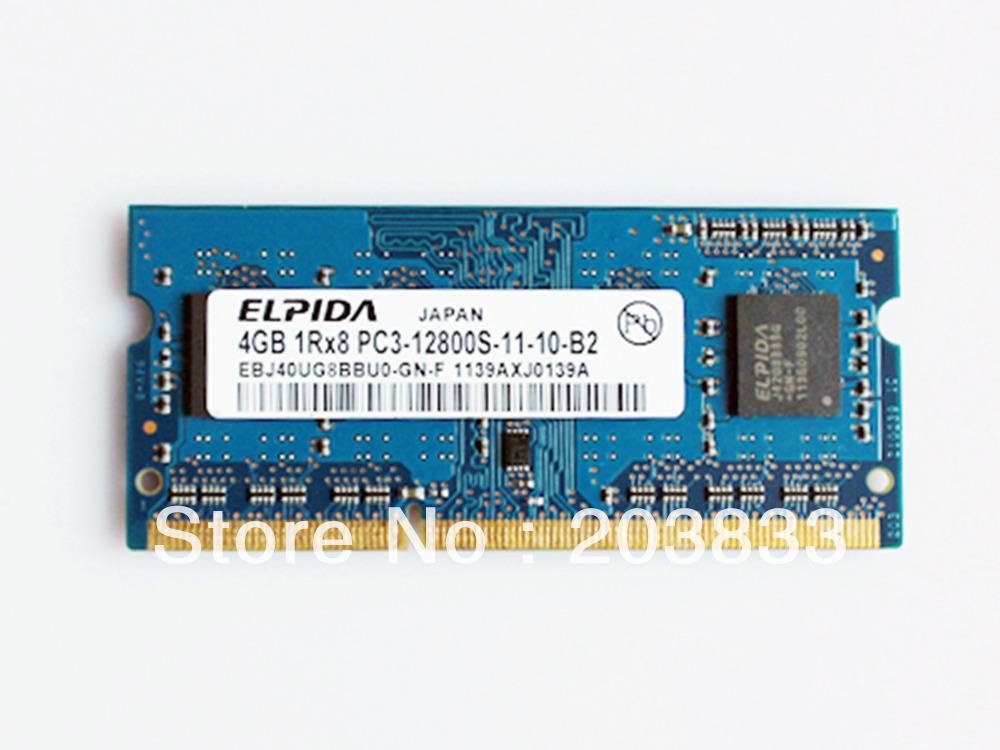 Wholesale New E l p i d a 4GB DDR3 Laptop Memory PC3-12800S 1600Mhz RAM for laptop