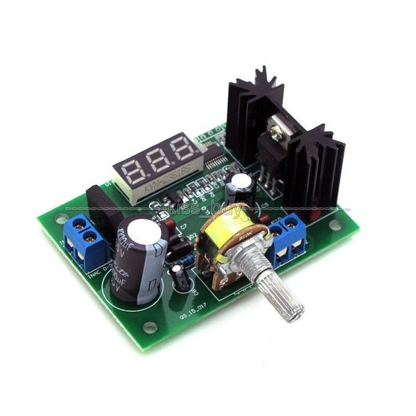 Freeshipping DC Buck Step Down Converter Module LM317 Voltage Regulator LED Voltmeter 12V 24V DC:0-30v Output: DC 1.25-30V