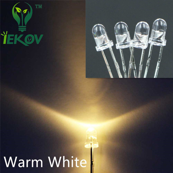 1000pcs/bag 3MM Round Top Warm White leds Urtal Bright Light Bulb Led Lamp 3mm Emitting Diodes Electronic Components Wholesale Hot Sale