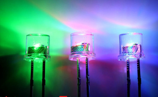 Flat Top Water Clear Through Hole 5mm RGB 7 color fast flash LED diode