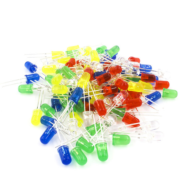 100pcs/Lot 5mm LED diode Light Assorted Kit DIY LEDs Set White Yellow Red Green Blue electronic diy kit Hot sale